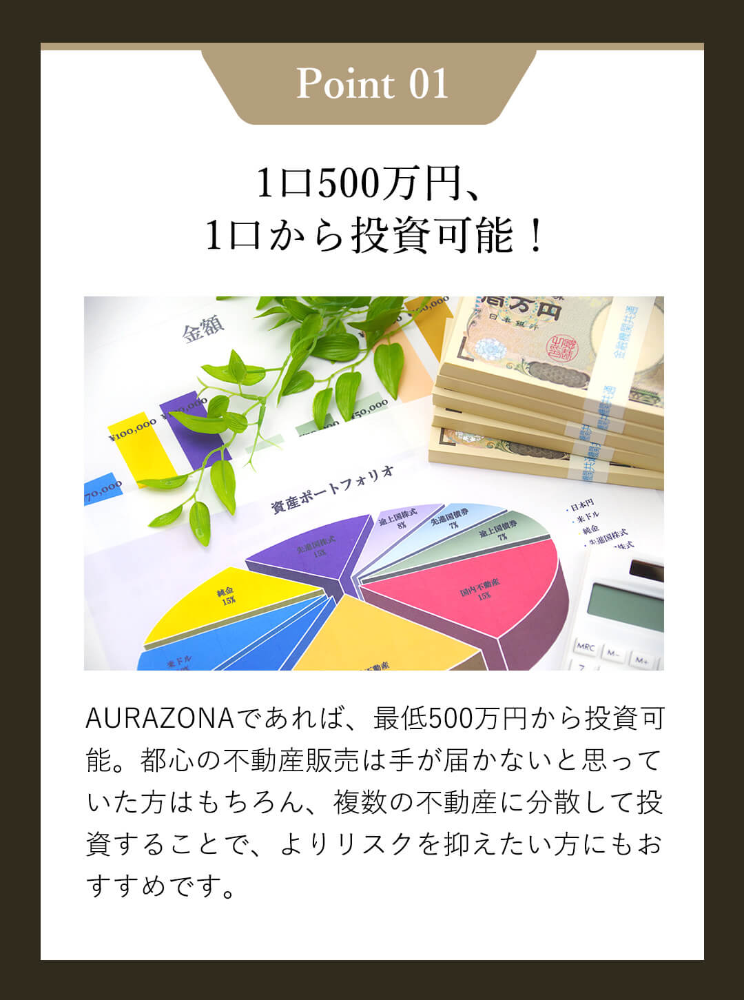 1口500万円、1口から投資可能！